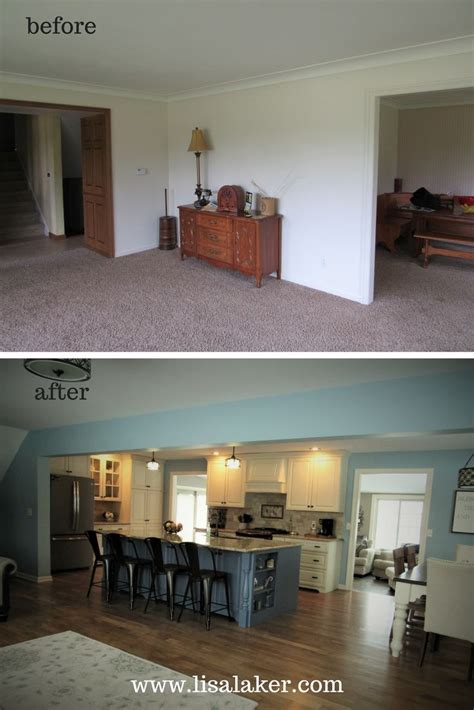 Open Concept Kitchen Remodel Before And After Lisa Laker Interiors