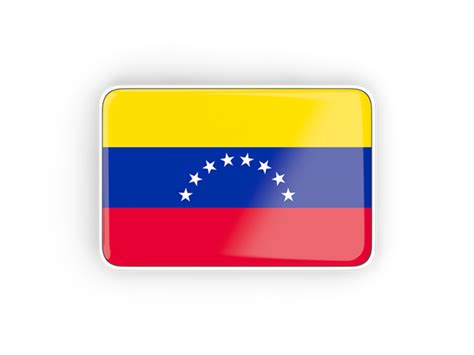 Rectangular Icon With Frame Illustration Of Flag Of Venezuela