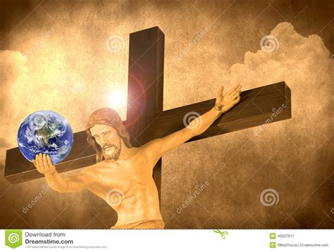 Jesus Holding The World In His Hands Royalty Free Stock Photo