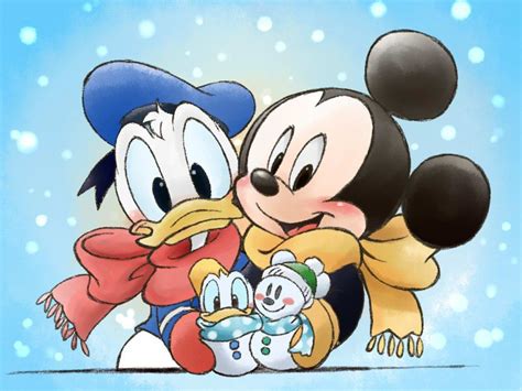 Snow Mickey Donald Mickey Mouse Mickey Disney Cartoon Characters