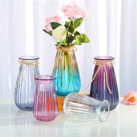 Wholesale Custom Made Small Cylinder Flower Hand Blown Glass Nordic Vases For Home Decor Modern