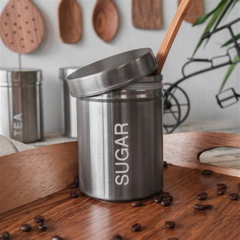 Sugar Storage Canister Kitchen Canisters Jars Pots Jar Container Metal