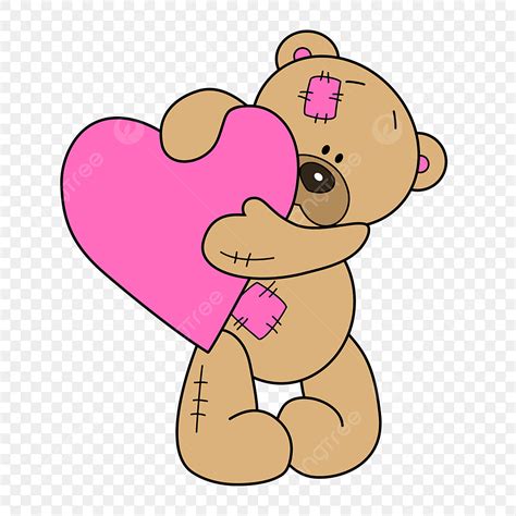 Teddy Bear Heart Vector Design Images Vector Illustration Doodle Clip