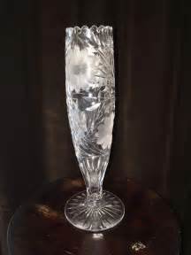 Stunning American Brilliant Cut Crystal Tall Footed Vase From Chappy On Ruby Lane