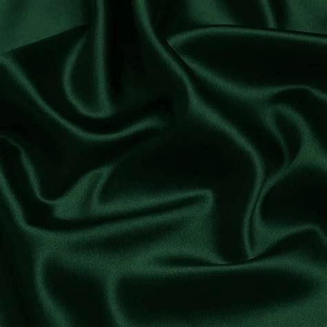 Dark Green Stretch Silk Charmeuse Fabric For Dress Width 42 Inch