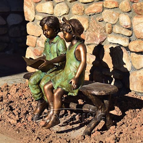 Reading Children Bronze Statues Custom Made Bronze Sculpture Art