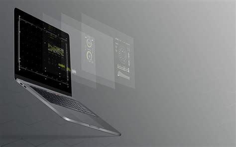 Black Laptop Computer Turned Grey Background Laptop Notebook
