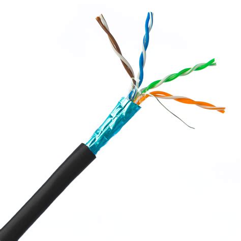 Ft Black Plenum Shielded Cat A Bulk Ethernet Cable