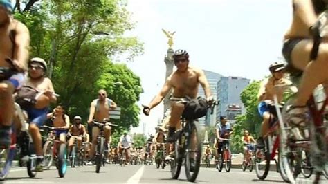 Naked Bike Ride Highlights Importance Of Being Noticed Bbc News