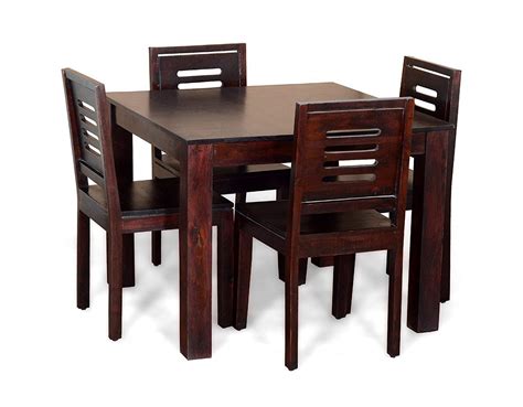 Mamta Decoration Sheesham Wood Square Dining Table With 4 Chair For