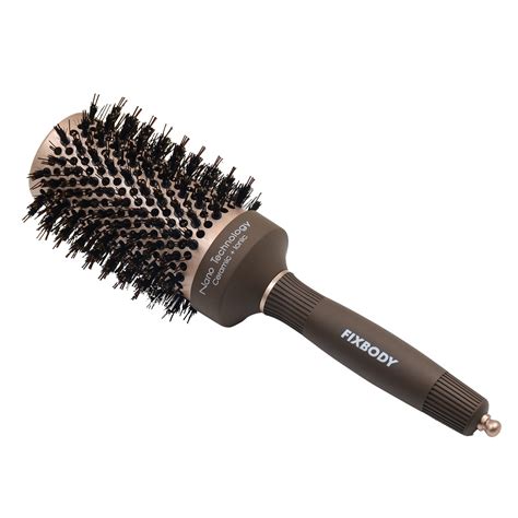Fixbody Boar Bristles Round Hair Brush Nano Thermal Ceramic And Ionic Tech Roller