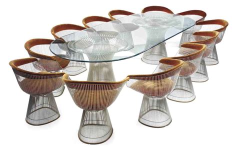 Polished #304 grade stainless steel with chrome finish seat: WARREN PLATNER (1919-2006 ) , DINING SUITE, DESIGNED 1962 ...