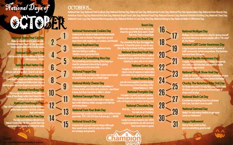 October National Calendar Days