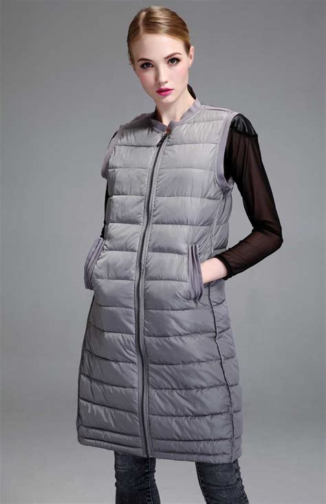 2015 New Fashion Women Autumn Winter Thickening Medium Long Down Vest
