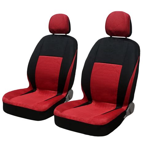 8 Piece Auto Car Seat Covers Full Set Spot Fabric Cloth Red