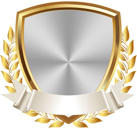 Gold White Badge With Banner Png Clip Art Image Molduras Douradas