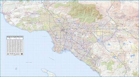 Greater Los Angeles Metropolitan Area Map Topographics