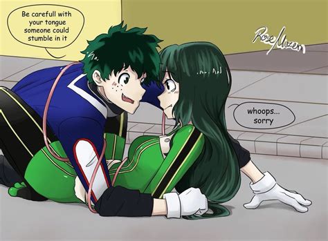 Tsuyu And Izuku By Rosemuzen On Deviantart My Hero Academia Episodes Hero My Hero Academia Tsuyu