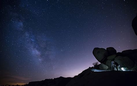 Stars Galaxy Milky Way Photographer Night Rocks Stones Hd Nature