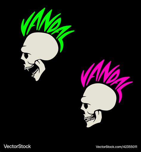 Vandal Skull Symbols Royalty Free Vector Image