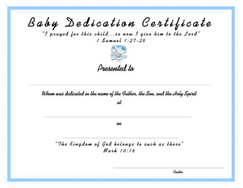 Certificate Templates Baby Dedication Certificate Template Everything