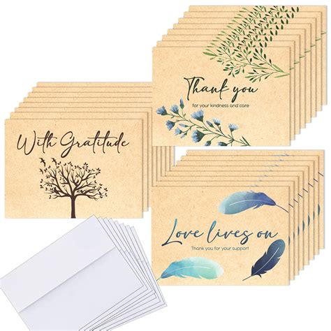 Buy T Marie 24 Funeral Thank You Cards With Message Inside 45 X 625