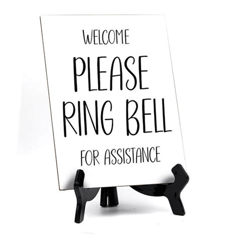 Welcome Please Ring Bell For Assistance 6 X 8 Etsy