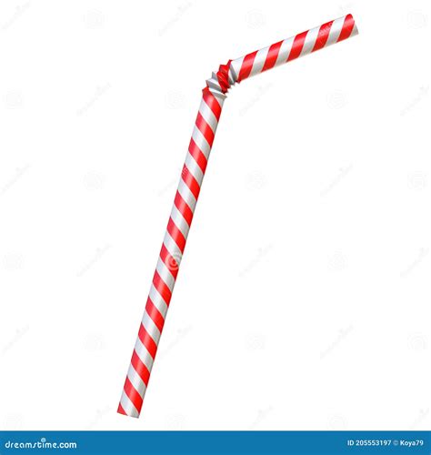 Drinking Straw Isolated On White 3d Rendering Stock Illustration