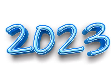 2023 Text Number Year 3d Mockup Ice Blue 19839996 Png