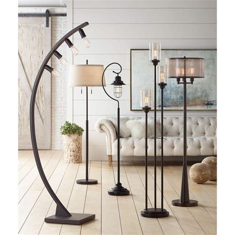 Libby Oiled Bronze 3 Light Seeded Glass Floor Lamp 2h197 Lamps Plus