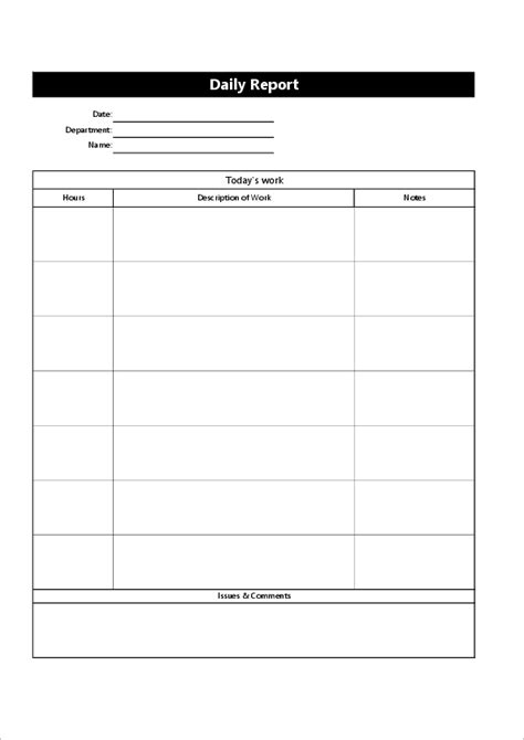 Excel Template For Daily Work Report Excel Excel Temp