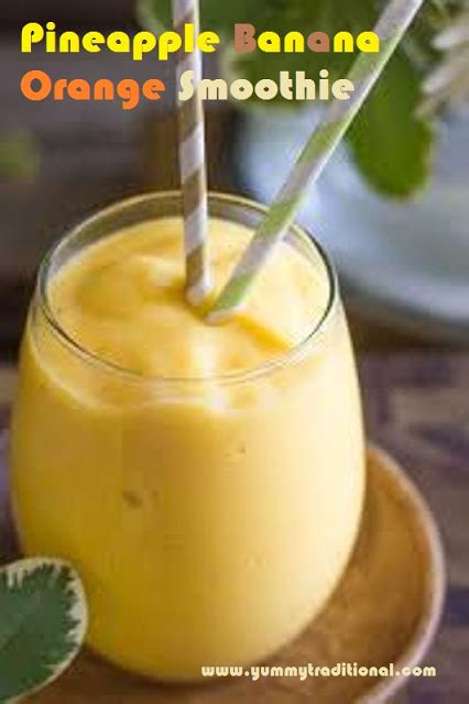 Pineapple Orange Banana Smoothie Recipe Yummy Traditional