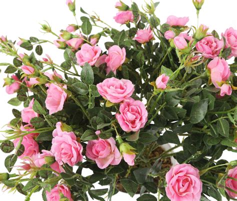 Artificial 40cm Pink Miniature Rose Plant Artplants