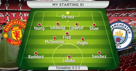 In midfield, fred and scott mctominay play behind paul pogba and fernandes. How Manchester United should line up vs Man City ...