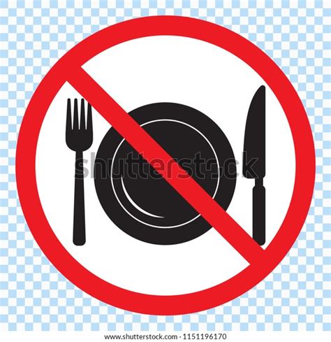 No Food Sign No Eating Allowed Stock Vector Royalty Free
