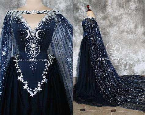Night Goddess Elven Corset Dress Gothic Witch Wedding Gown Etsy