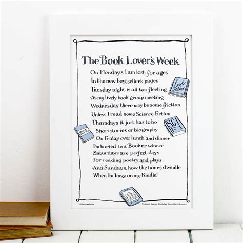Personalised Print For A Reader With Book Lover Poem By Bespoke Verse