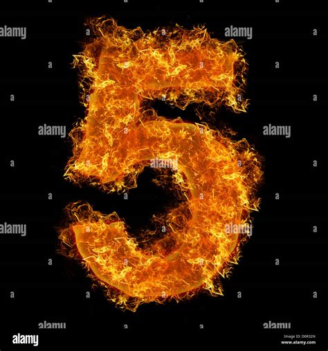 Fire Number 5 Stock Photo Alamy