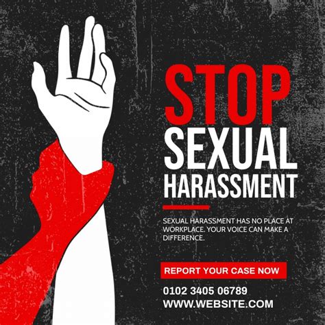 Stop Sexual Harassment Poster Template Postermywall
