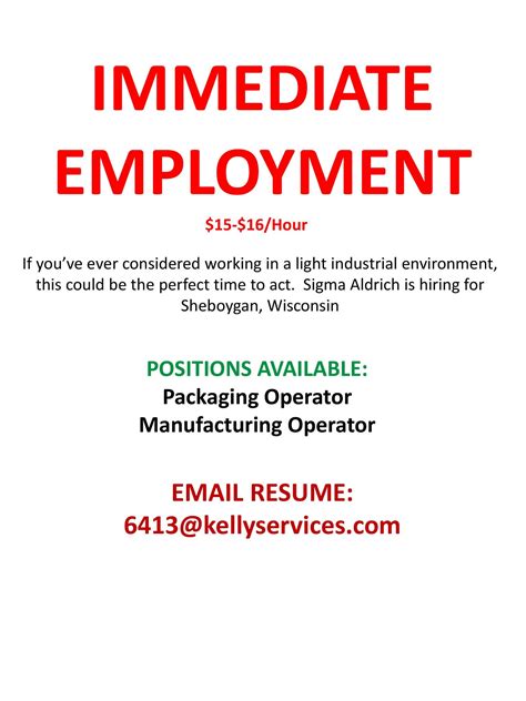 Sheboygan Job Center on Twitter: "@KellyServices is hiring for Sigma