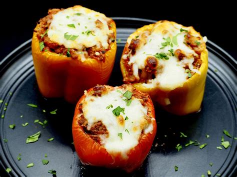 Ultimate Ground Beef Stuffed Peppers And Tomatoes Without Rice Cut 2 The Recipe Online