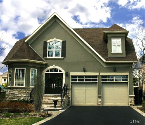 This is the green for a true green lover. one story stucco house paint colors olive green - Google ...