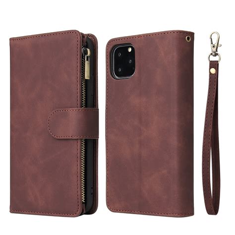Iphone 11 Pro Wallet Case Dteck Soft Leather Zipper Wallet Case