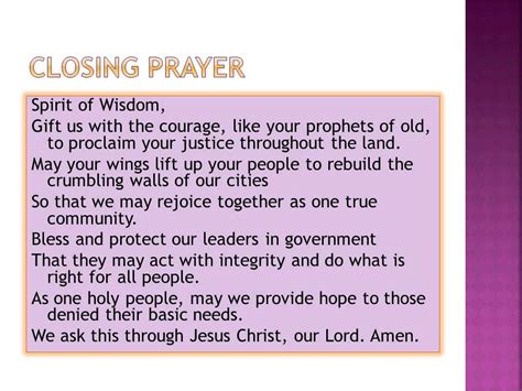 Sample Opening And Closing Prayer