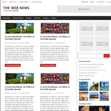 News Website Template Denah