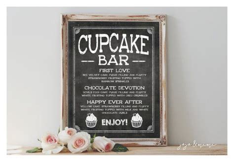 Custom Cupcake Menu Printable Sign Chalkboard Etsy Australia