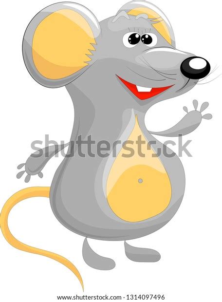 Cartoon Happy Mouse Waving Stock Vector Royalty Free 1314097496