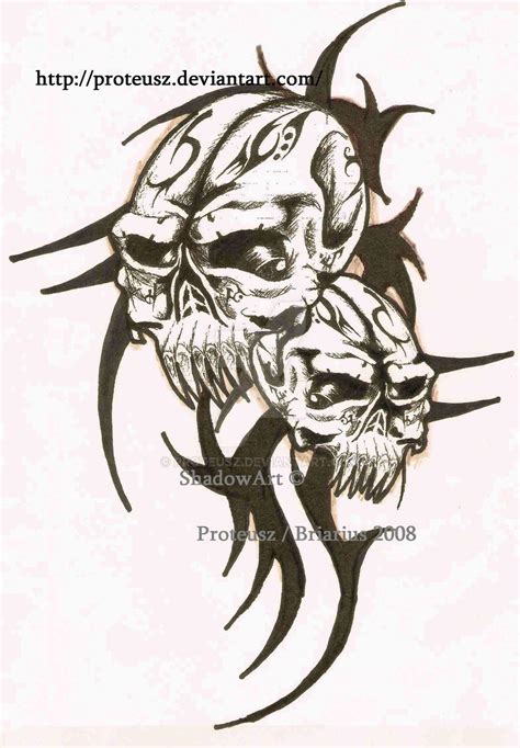 Tribal Skull Tattoo By Proteusz On Deviantart