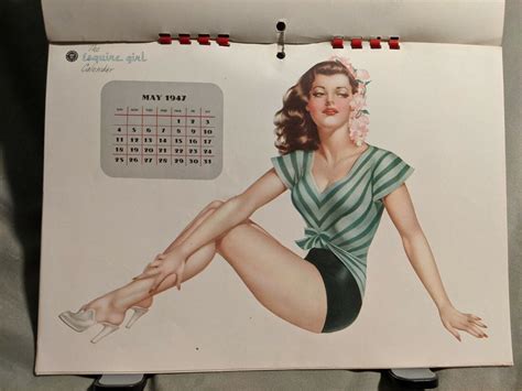 Vintage Pin Up Girl Calendar E Chiriaka Art Complete Matted Nude Hot Sex Picture