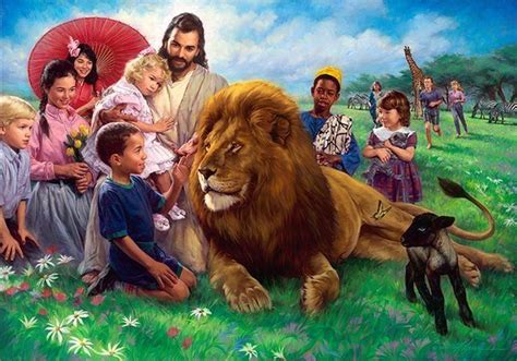 Pin By Beth Meadows On No Eye Hath Seen Lion And Lamb Jesus Art